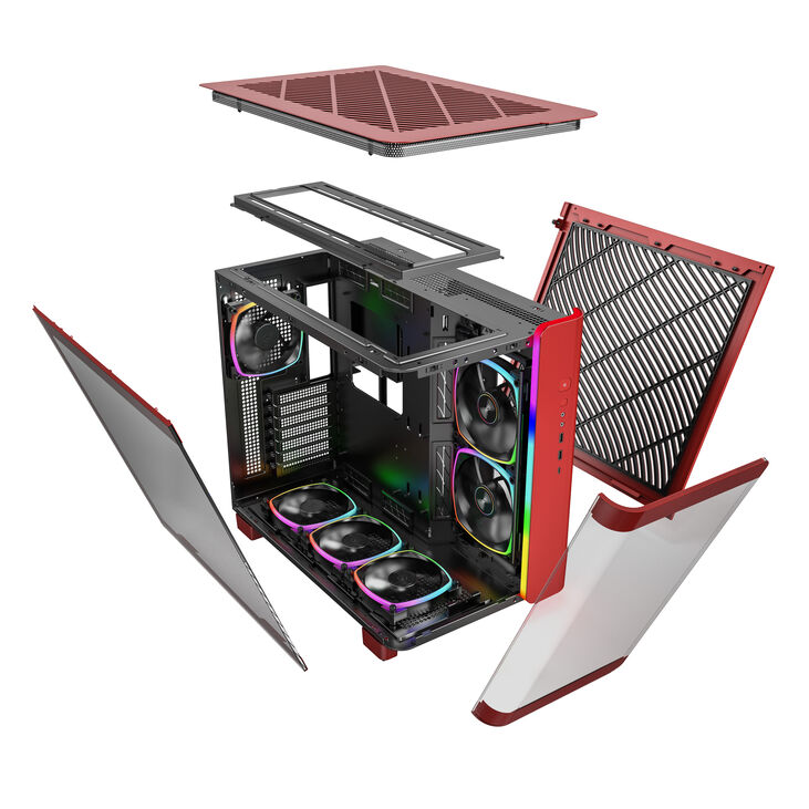 Caja ATX Montech King 95 PRO Rojo image number 9