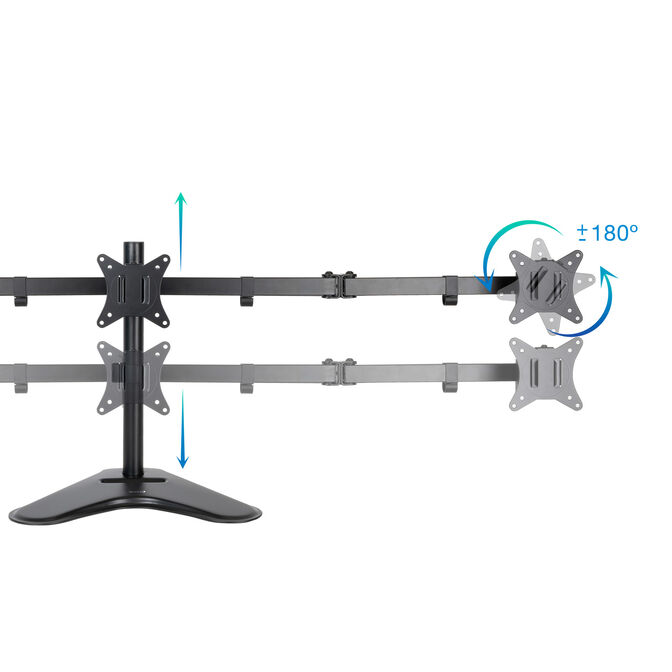 Soporte de Mesa Tooq Triple Inclinaci&oacute;n y Rotaci&oacute;n 17" a 27" M&aacute;x. 7kg para Brazo image number 3