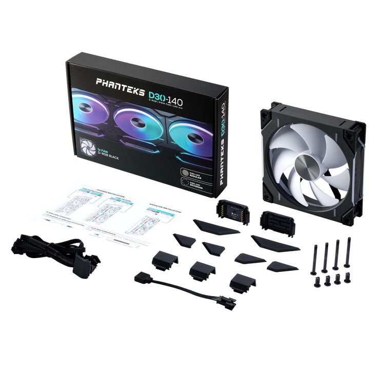 Ventilador Phanteks D30 PWM D-RGB Negro - 140mm image number 7