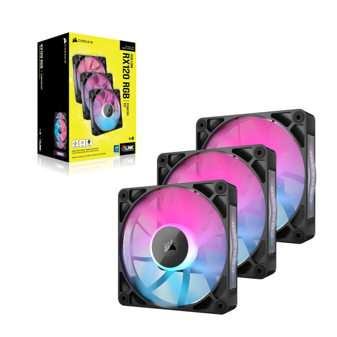 Ventilador Corsair iCUE Link RX120 RGB PWM Negra 120mm (Pack 3) image number 1