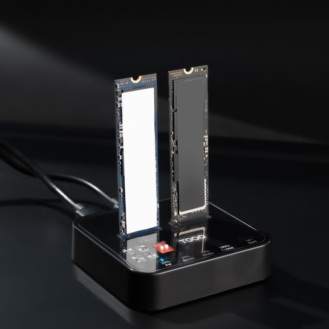 Dock Tooq para 2xSSD M.2 NVMe PICe USB-C3.2 Gen2 Clone Negro image number 2