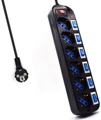 Regleta Ewent 6 Tomas 16A com Switch Individual On/Off 1.5 M
