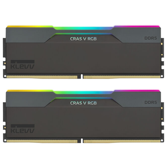 KLEVV Kit 32GB (2 x 16GB) DDR5 CRAS V 6400MHz CL30 RGB Obsidian Black (Intel XMP/AMD Expo) image number 0