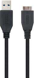 Cable USB 3.0 Nanocable USB-A/M para Micro-B/M 1 M Negro image number null