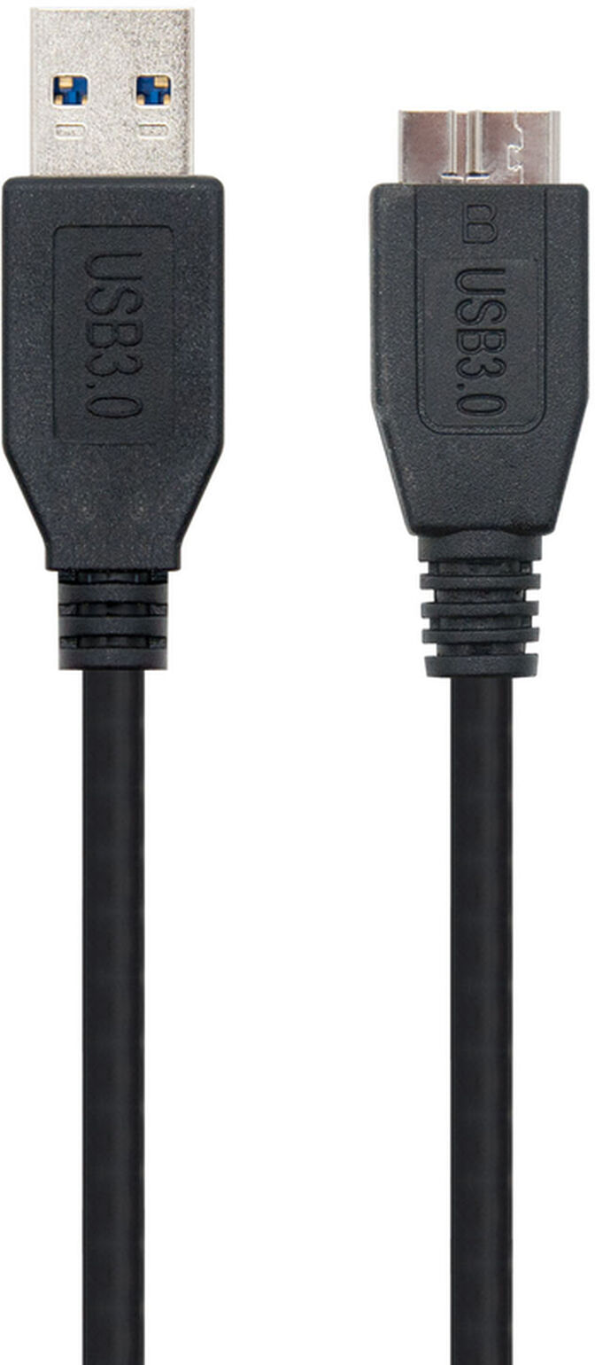 Cable USB 3.0 Nanocable USB-A/M para Micro-B/M 1 M Negro image number 1