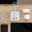 Cubo Nanocable con 3 Tomas y 3 USB con interruptor Blanco image number null