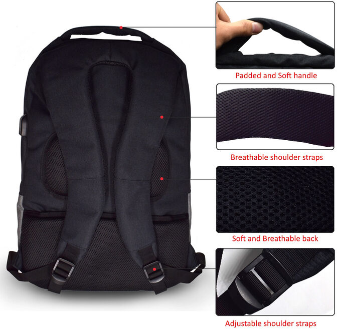 Mochila Ewent EW2529 Urban Notebook Backpack 17.3" Preta c/ Outlet USB image number 3