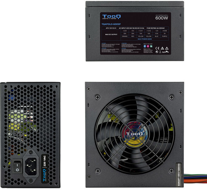 Fuente Alimentaci&oacute;n Tooq 600W PFC Activo image number 3