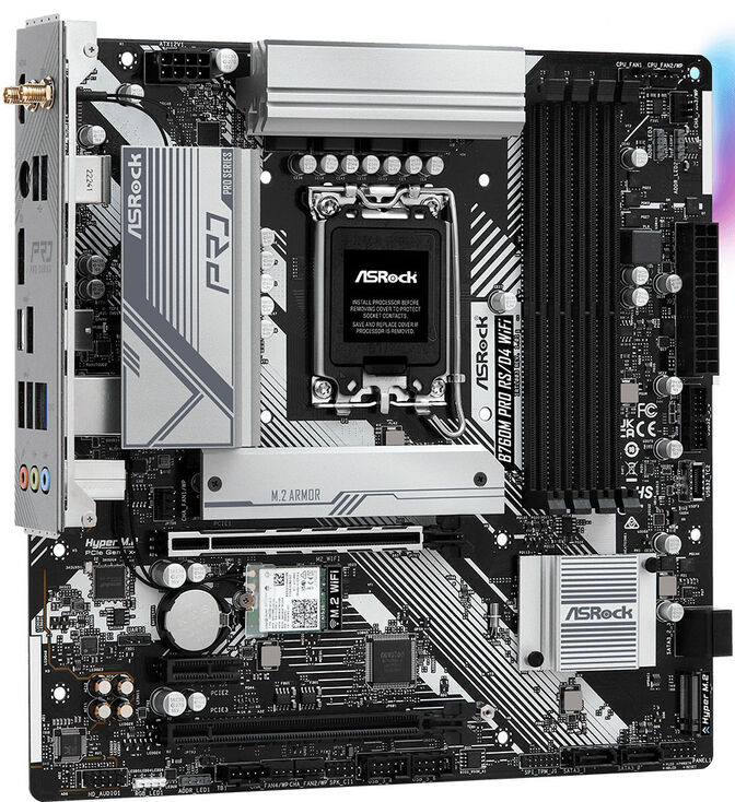 Asrock B760M Pro RS/D4 WiFi Intel B760 LGA 1700 micro ATX image number 3