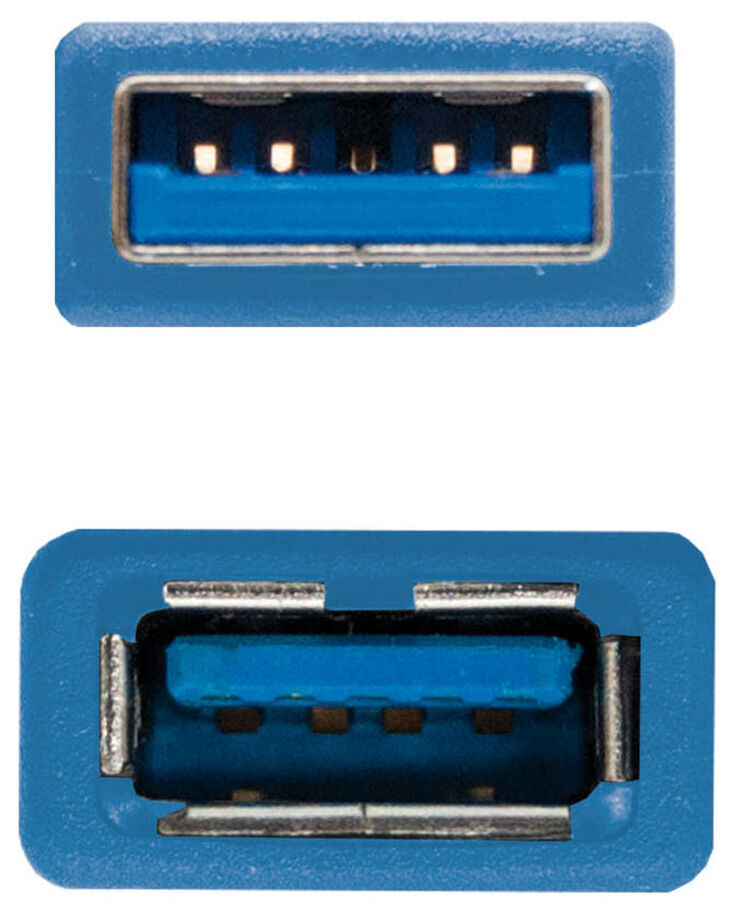 Cable USB 3.0 Nanocable USB-A M/F 1 M Azul image number 2