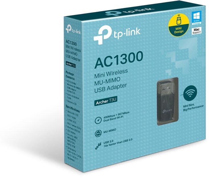 Adaptador USB TP-Link Archer T3U Wi-Fi AC1300 MU-MIMO USB 3.0 image number 2