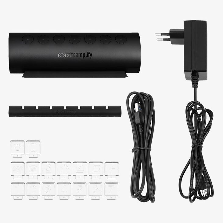 HUB Streamplify CTRL 7 Slot, RGB, 12V, EU - Negro image number 1