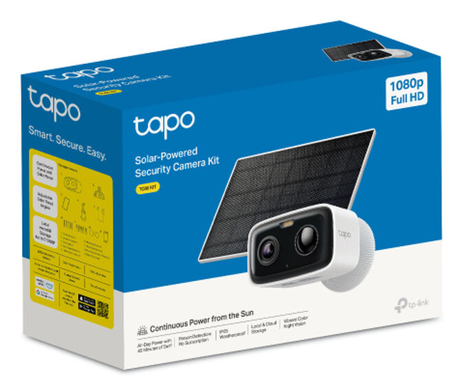 Kit C&aacute;mara de Vigilancia + Painel Solar TP-Link Tapo TC80 2MP Solar-Powered Outdoor IP65 Security Wi-Fi image number 3