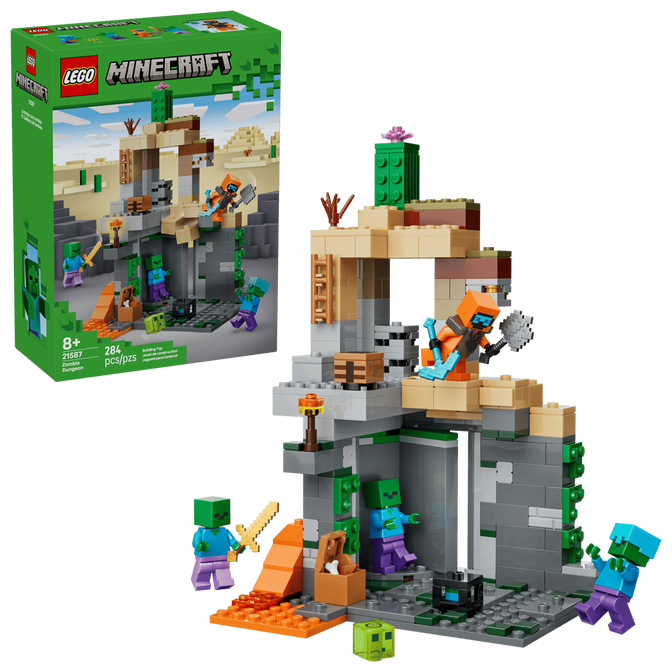 LEGO Minecraft: La Mazmorra del Zombi, 284 Piezas (21587) image number 0