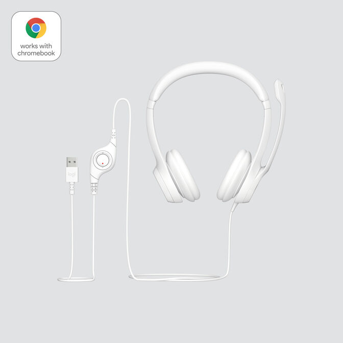 Headset Logitech H390 USB Branco image number 4