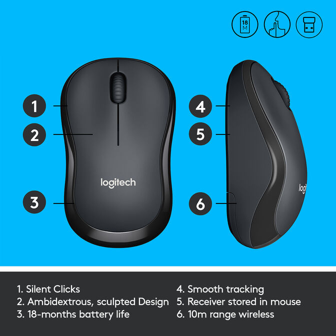 Rat&oacute;n Logitech M220 Silent Wireless Negro image number 7