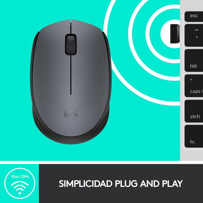 Rat&oacute;n Logitech M170 Wireless Gris/Negro image number 8