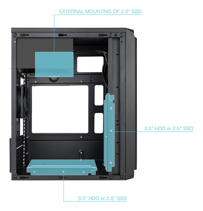 Caja Micro-ATX Tooq DODEKA ULTRA C/Fuente Alimentaci&oacute;n 500W USB-C image number 2