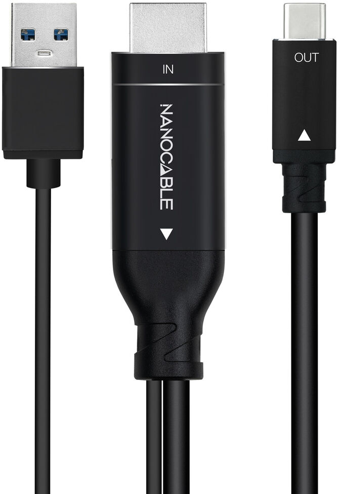 Cable Conversor NanoCable HDMI 2.0 para USB-C 1.8 M Negro image number 1