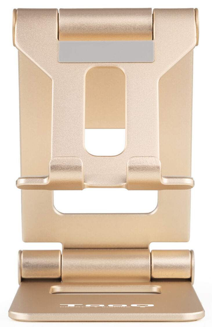 Soporte Mesa Tooq Ajustable p/ Smartphone/Tablet Max. 10" Dorado image number 1