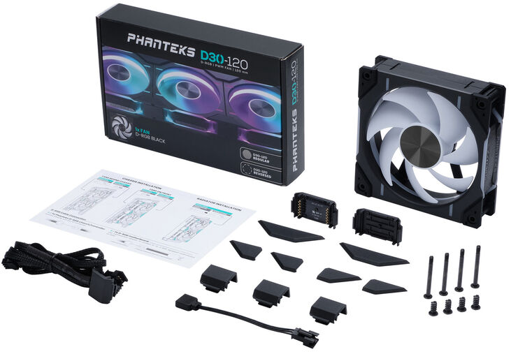 Ventilador Phanteks D30 PWM D-RGB Negro - 120mm image number 4
