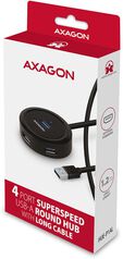 HUB USB AXAGON HUE-P1AL 4x USB 3.2 Gen 1 ROUND, micro USB power IN image number null