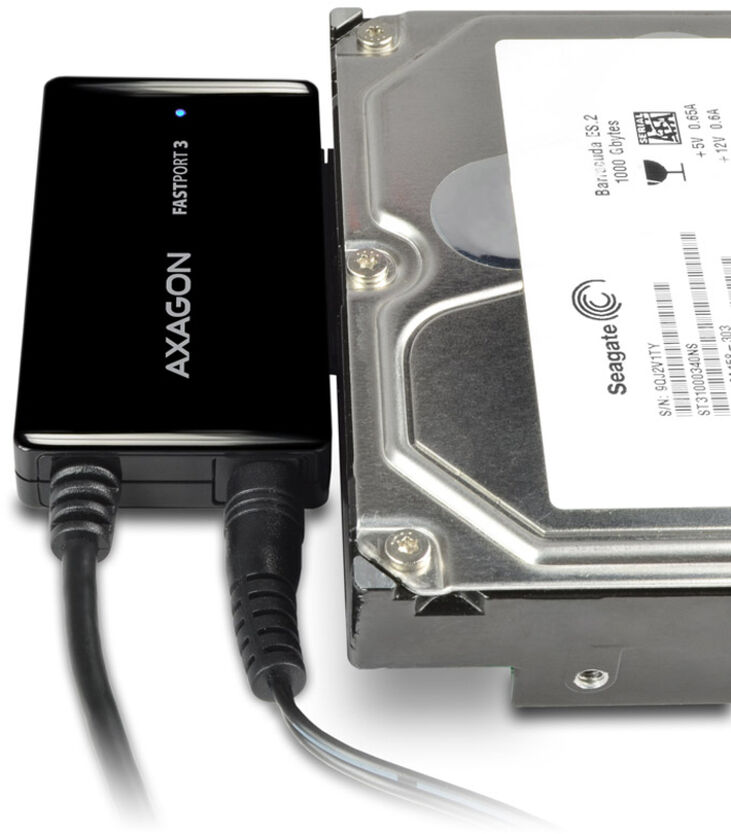 Adaptador AXAGON ADSA-FP3 FASTPort3, USB 3.0, HDD/SSD/ODD, SATA 6G HDD - inclui cargador image number 2