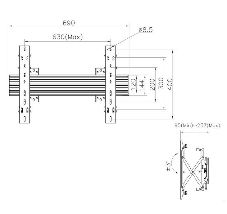 Soporte de Pared Equip para TV 32" a 65" Push-In/Pop-Out Bracket image number 4