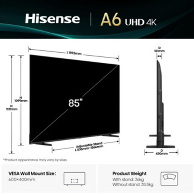 Televisor Hisense 85A6Q 85" LED UltraHD 4K VIDAA image number 10