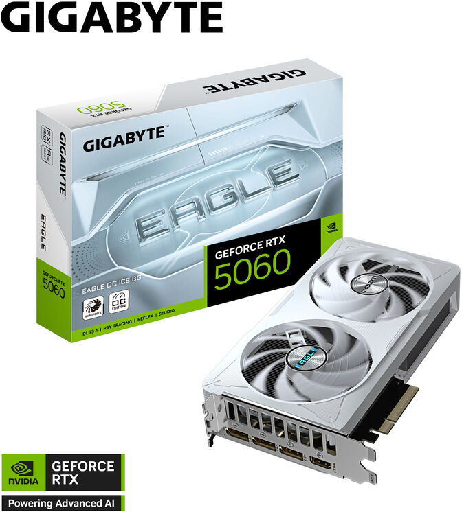 Tarjeta Gr&aacute;fica Gigabyte GeForce&reg; RTX 5060 Eagle OC Ice 8GB GDDR7 DLSS4 image number 0