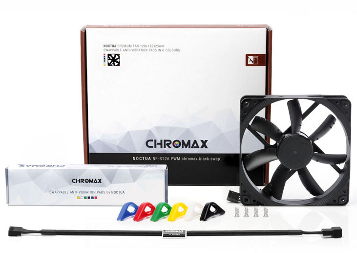 Noctua NF-S12A PWM chromax.black.swap Carcasa del ordenador Ventilador 12 cm Negro 1 pieza(s) image number 3