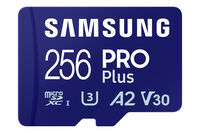 Tarjeta de Memoria Samsung PRO Plus MicroSDXC UHS-I C10 U3 V30 256GB A2 + Adaptador SD