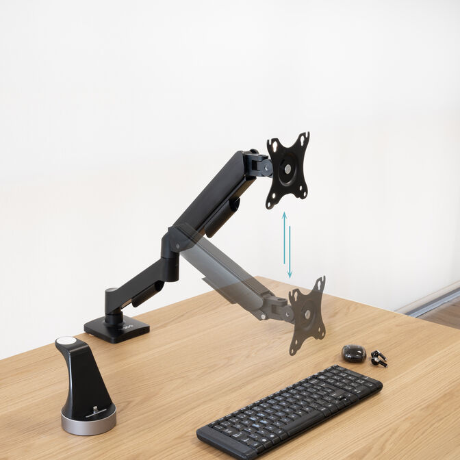 Soporte de Escritorio Tooq Inclinable y Giratorio 17" a 32" Negro image number 5