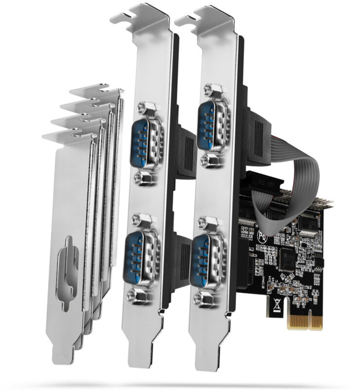 Controlador PCIe AXAGON PCEA-S4N chip ASIX AX99100 4x Serial Port + LP image number 0