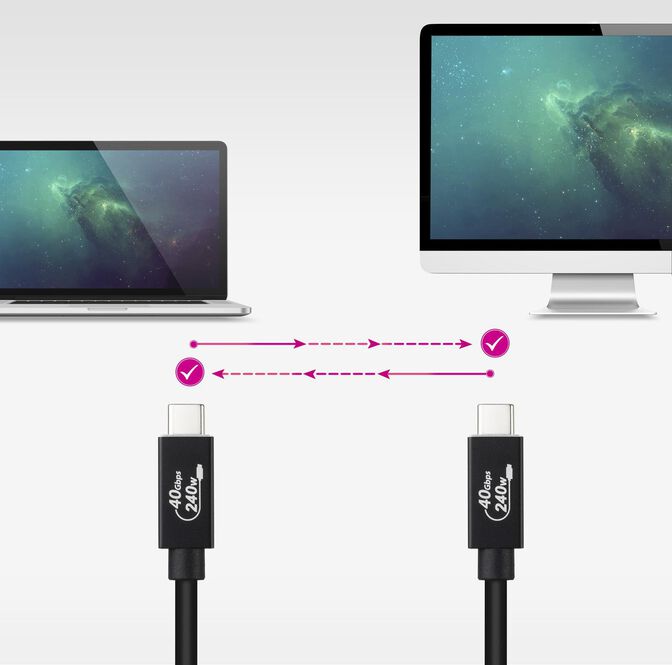 Cable USB 4 Gen3x2 Nanocable 40Gbps 5A/240W, USB-C M/M 1.8 M Negro image number 1