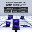 ASUS ROG Zephyrus Duo GX651AX-U94B59PB1 Intel Core Ultra 9 386H H&iacute;brido (2-en-1) 40,6 cm (16") Pantalla t&aacute;ctil 3K 64 GB LPDDR5x-SDRAM 2 TB SSD NVIDIA GeForce RTX 5070 Ti Wi-Fi 7 (802.11be) Windows 11 Home Portugu&eacute;s Gris image number null