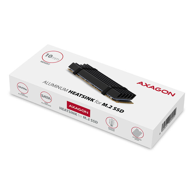 Dissipador Pasivo AXAGON CLR-M2L10 - M.2 SSD, 80mm SSD, ALU, silicone thermal pads, height 10mm image number 6