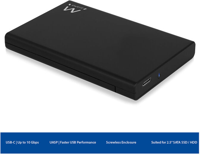 Caja HDD/SSD Ewent 2.5" USB-C 3.2 Gen2 SATA HDD/SSD image number 1