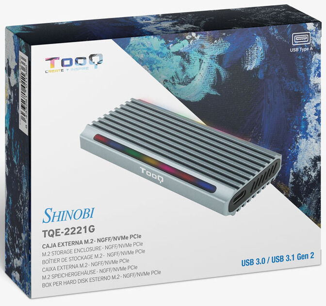 Caja Externa SSD Tooq M.2 NGFF/NVMe SSD - USB 3.1 Gen 2 USB-A RGB image number 5