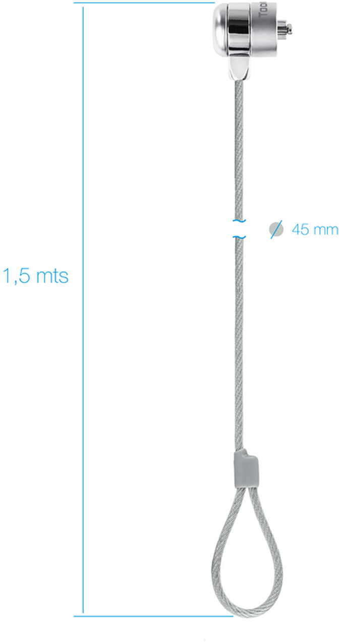 Candado Antirrobo Tooq con Llave 1,50 metros image number 2