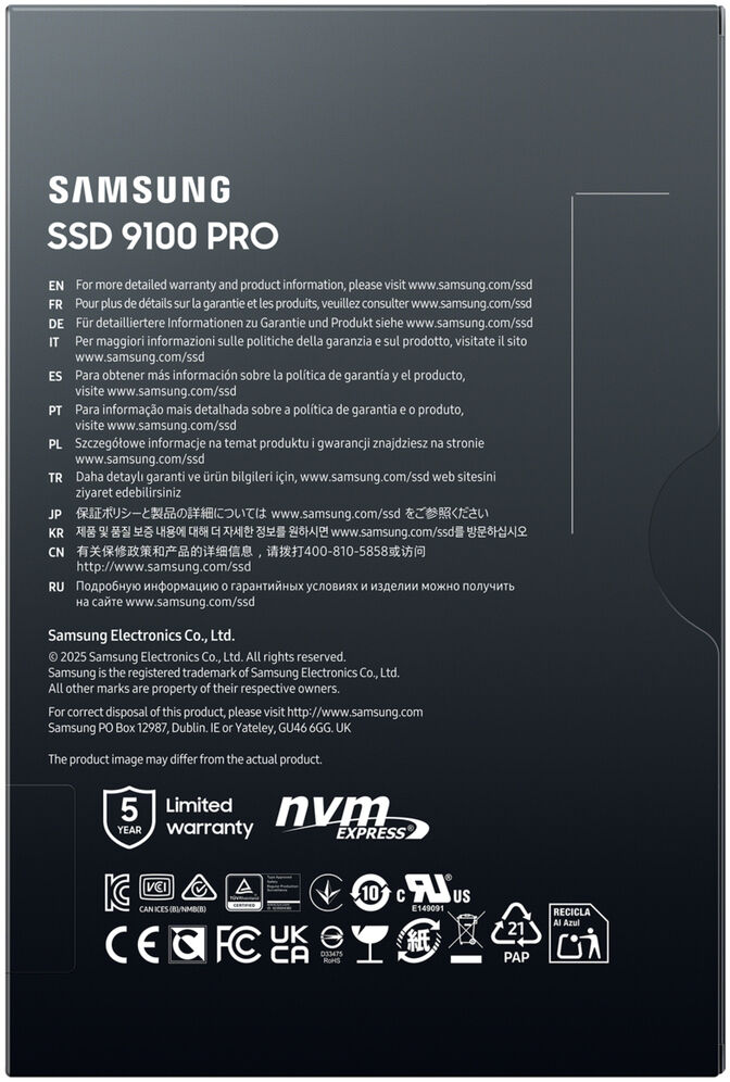 SSD Samsung 9100 Pro 4TB Gen5 M.2 NVMe (14700/13300MB/s) image number 6