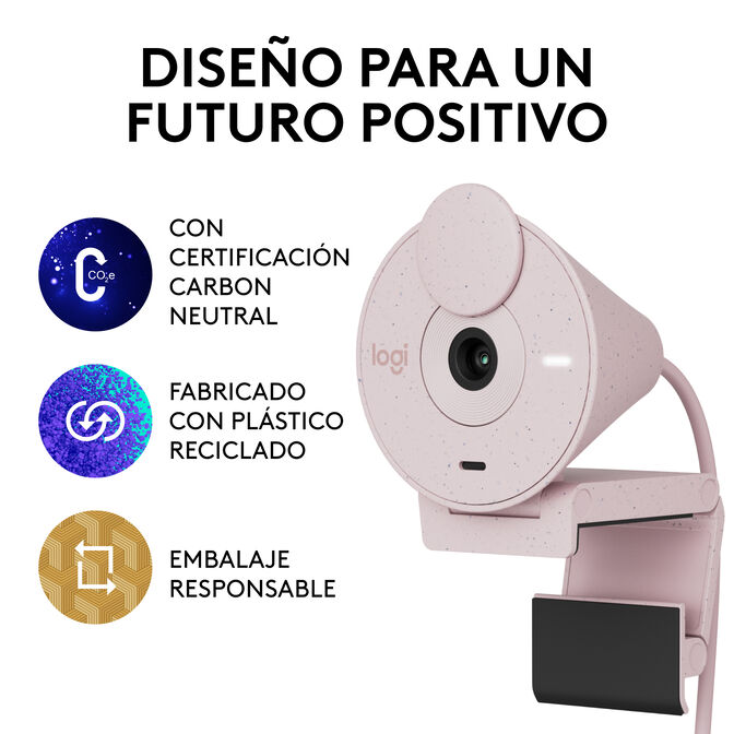 Webcam Logitech Brio 300 Full HD 1080p USB Type-C Rosa image number 12