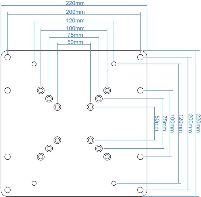Adaptador Vesa Tooq 200x200 23" a 42" Max. 30Kg Negro image number 3