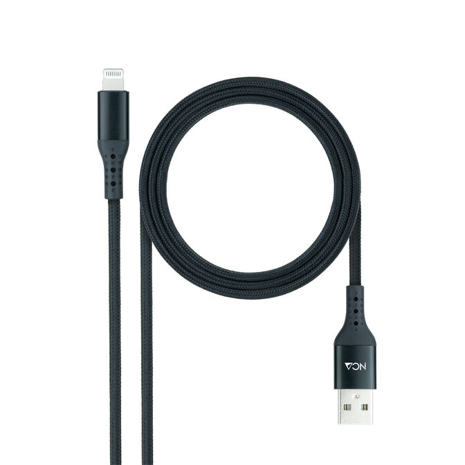 Cable Lightning Nanocable Lightning/M para USB A/M Coiled 1M Negro image number 0