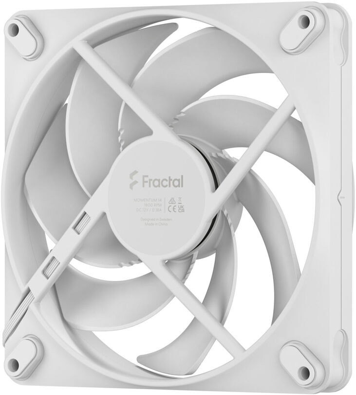 Ventoinha Fractal Design Momentum 14 140mm 1800RPM 4 Pinos PWM Blanco image number 4