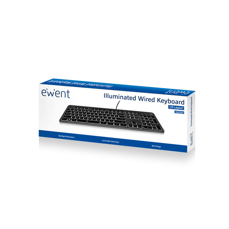 Teclado Ewent EW3270 Silent Retroiluminado PT Preto image number 3