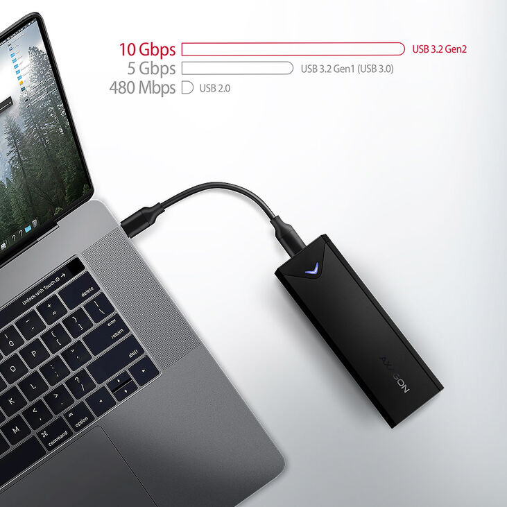 Caja SSD AXAGON EEM2-UB2 USB-C 3.2 Gen2 - M.2 NVMe SSD ARROW image number 1