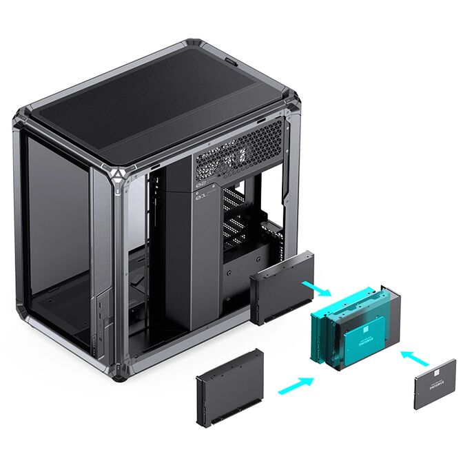 Caja ATX Jonsbo X400 PRO Vidrio Templado Curvo Gris image number 8