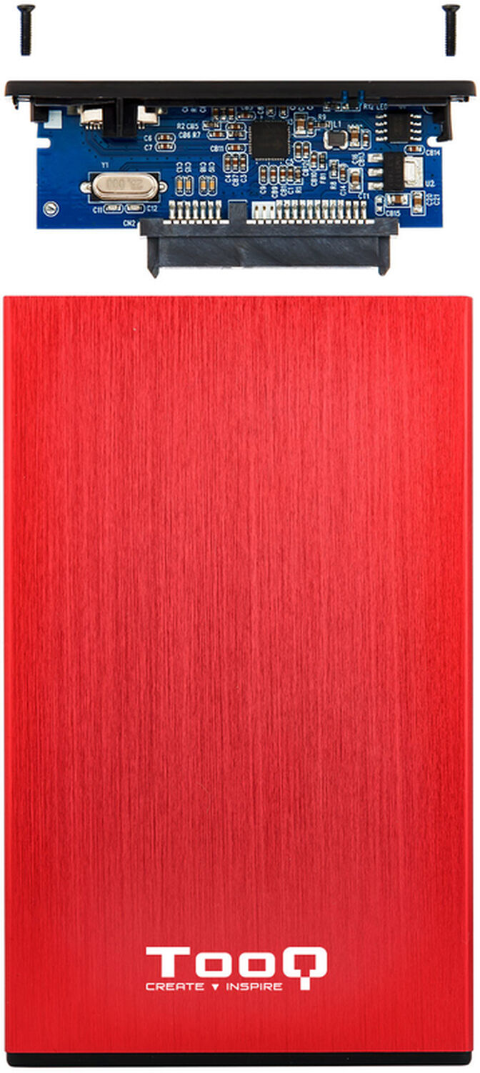 Caja Externa HDD Tooq 2.5" SATA (9,5mm) - USB 3.0/3.1 Gen 1 Rojo Metalizado image number 4