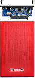 Caja Externa HDD Tooq 2.5" SATA (9,5mm) - USB 3.0/3.1 Gen 1 Rojo Metalizado image number null